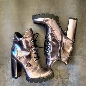 Chrome heel boots from GUESS